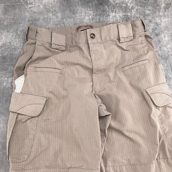 5.11+ Tactical Pants Men 34W x 32L Tan Ripstop Cargo Utility Work‎ Mid Rise - Picture 2 of 13